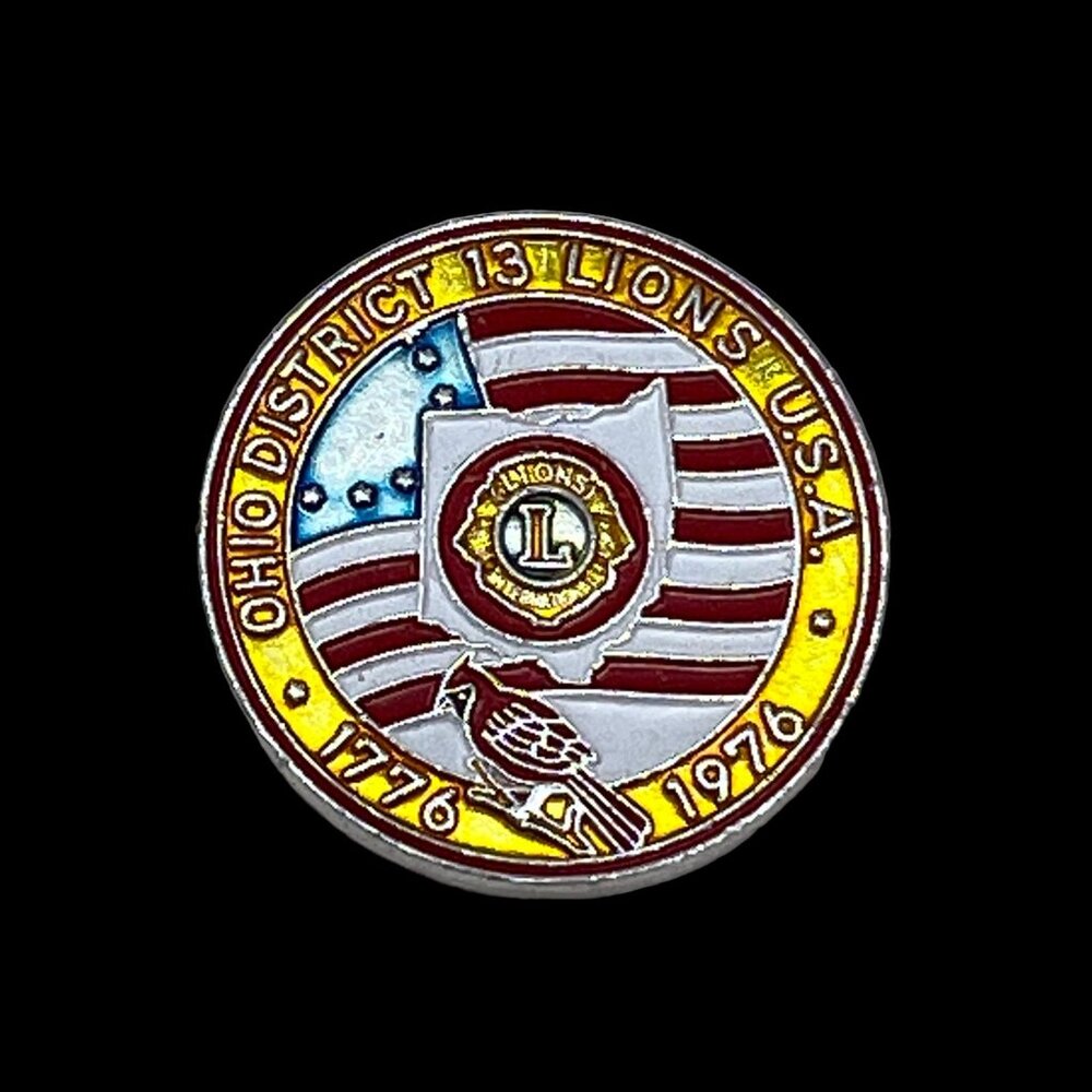 Ohio‎ Lions Button District 13 Bi Cenntenial 1976 Pin